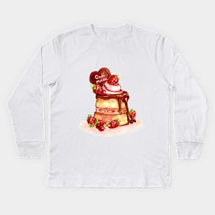 Strawberry Chocolate Cake Kids Long Sleeve T-Shirt